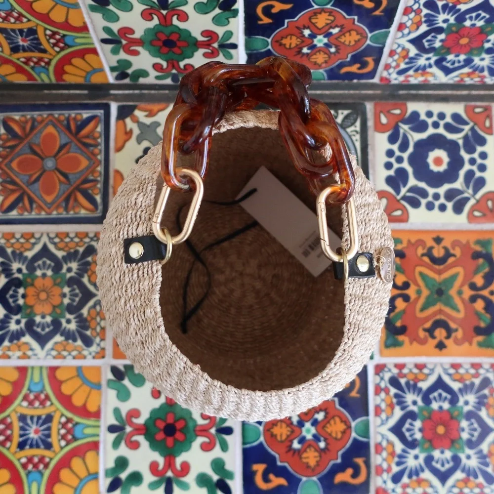 Clare V. Pot de Miel in Cream w/Tortoise Resin Top Handle - Picture 11 of 13